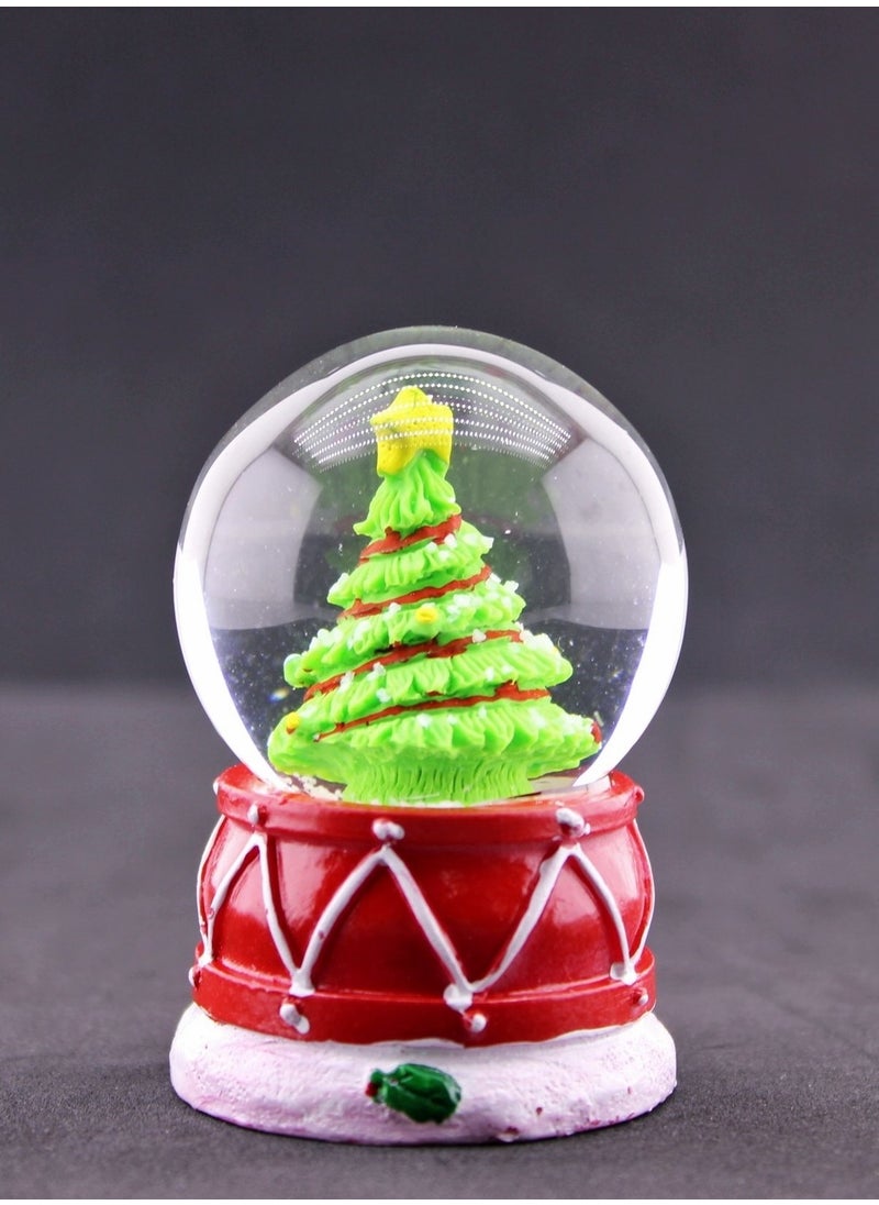 Deco Elit - Christmas Decorated Pine Tree Themed Mini Size Illuminated Snow Globe 6.5 cm A - Image 1