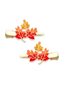 Thanksgiving Hair Clips Fall Hairpins for Women Enamel Rhinestone Maple Leaf Turkey Pumpkin Alligator Hair Clips Autumn Gathering Party Hair Accessory Gifts