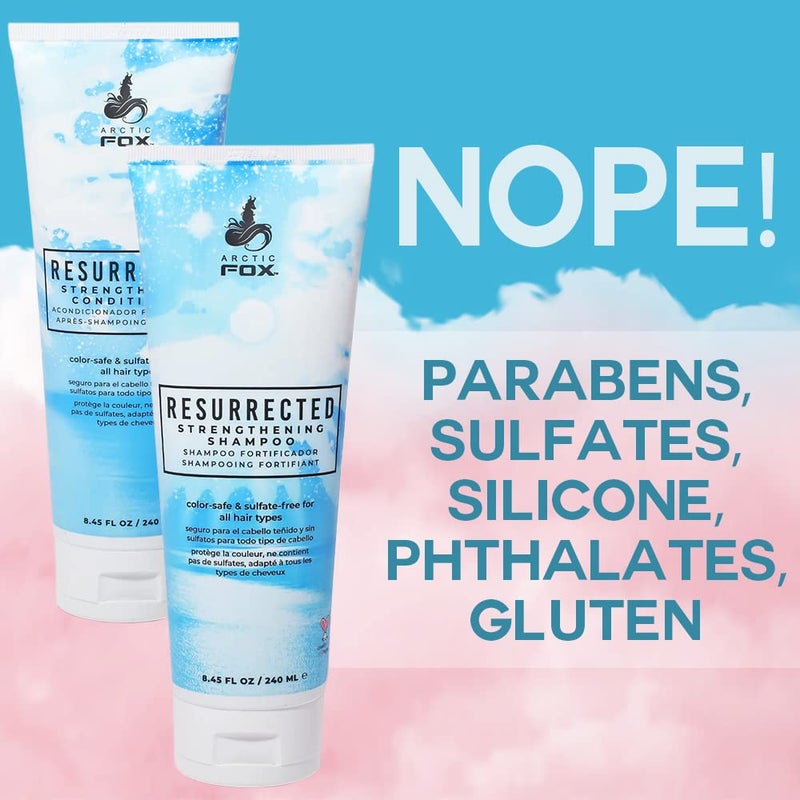 ARCTIC FOX VEGAN & CRUELTY FREE RESURRECTED STRENGTHENING COLOR SAFE & SULFATE FREE SHAMPOO AND CONDITIONER FOR ALL HAIR TYPES (SHAMPOO & CONDITIONER) - Image 5