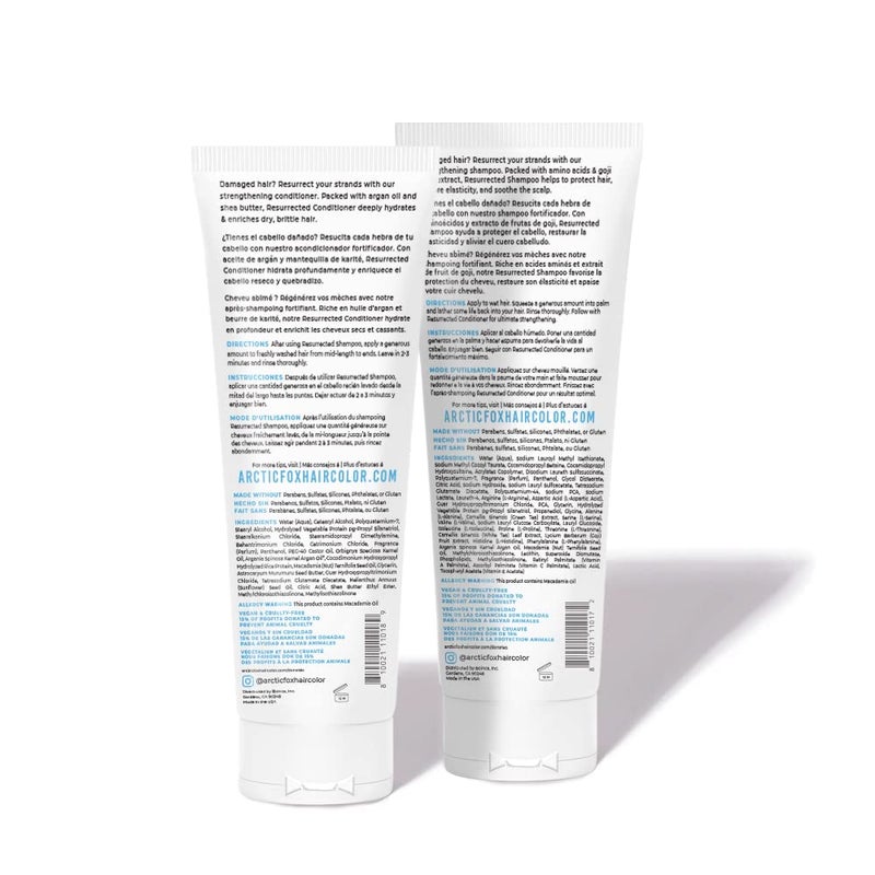 ARCTIC FOX VEGAN & CRUELTY FREE RESURRECTED STRENGTHENING COLOR SAFE & SULFATE FREE SHAMPOO AND CONDITIONER FOR ALL HAIR TYPES (SHAMPOO & CONDITIONER) - Image 3