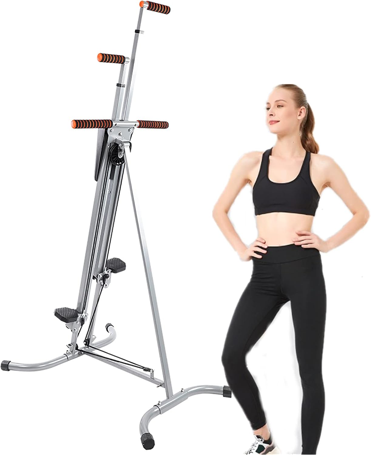Home Climber, Heavy Duty Steel Frame Vertical Fitness Climber Machine Folding Cardio Exercise Climbing Machine for Gym Home Stepper Climber