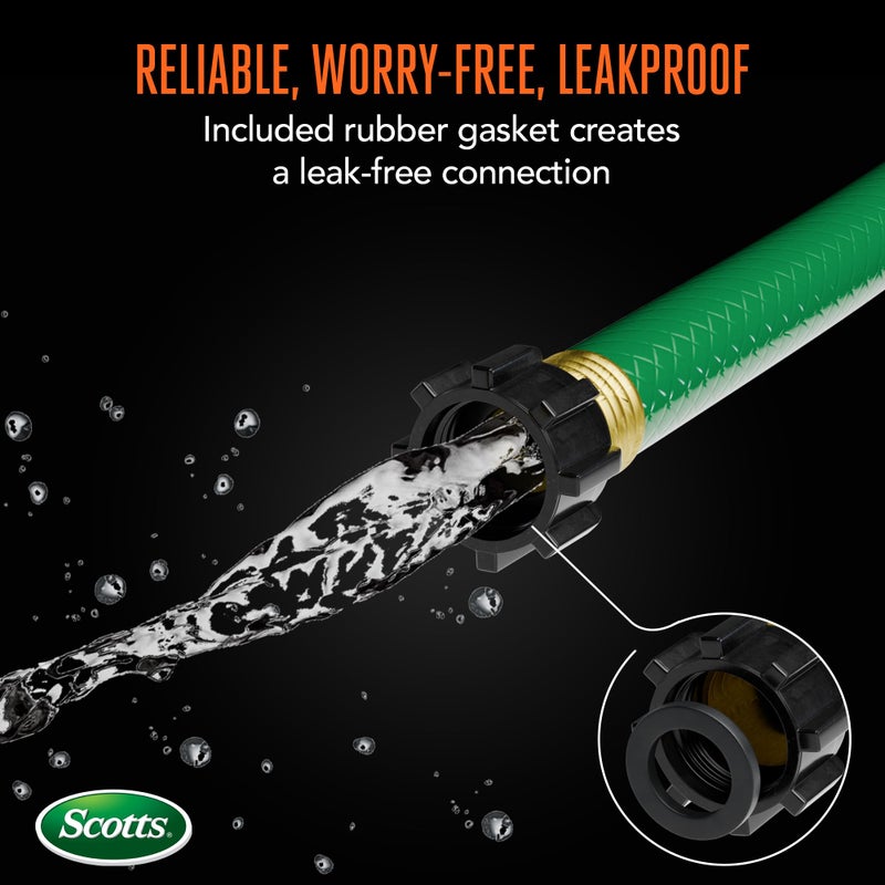Scotts 50 ft. Light Duty Garden Hose â€“ 5/8 in. Diameter, 3-Ply Construction, 200 PSI, High-Pressure, Easy-to-Coil Water Hose with Crush-Resistant Couplings, Easy to Connect for Lawn and Garden Use - Image 3