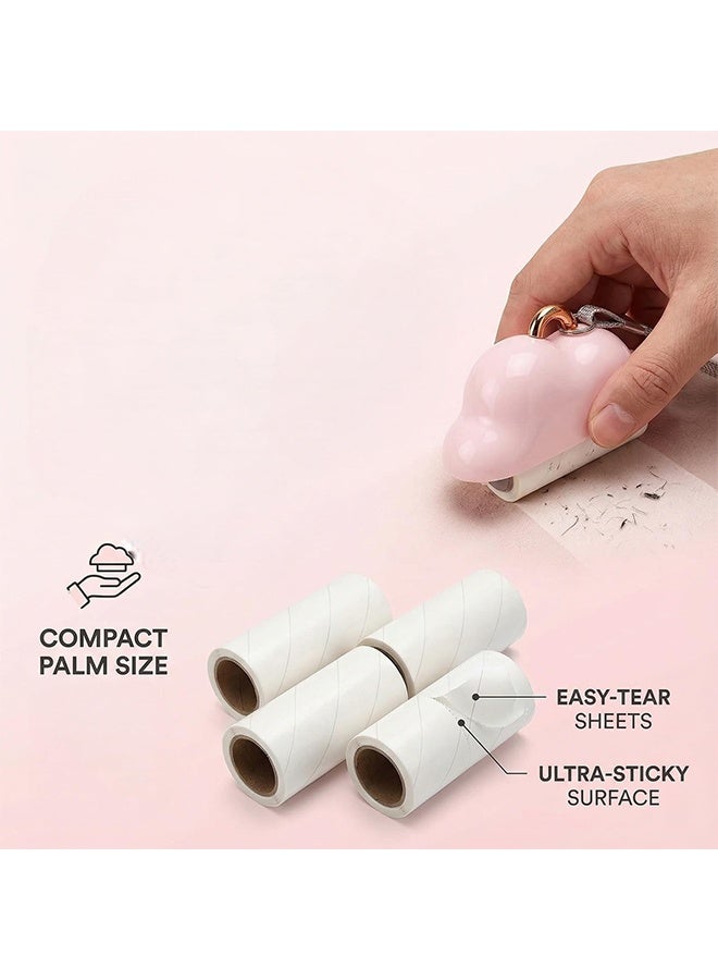 Mini Lint Roller Remover Portable Reusable for Clothes with 4 Refills, Travel Lint Roller for Pet Hair Removal on Furniture, Car Seats, Home Office Use - Image 2