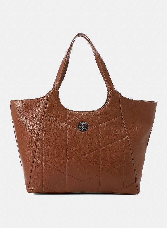 DejaVu Self Pattenerned Leather Shoulder Bag - Image 1