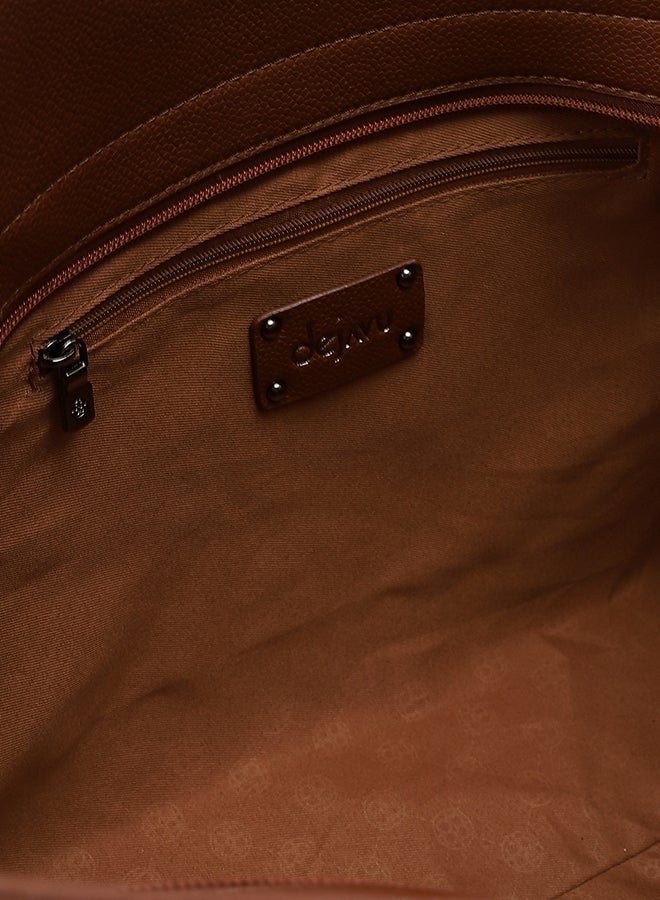 DejaVu Self Pattenerned Leather Shoulder Bag - Image 4