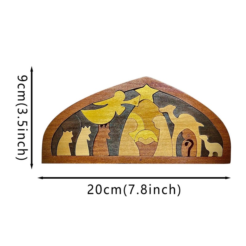 Easter Wooden Puzzle The Birth of Jesus Home Interior Decoration, Wooden Jesus Puzzle Interesting Interior Decoration for Easter Wooden Desktop and Home Decoration - Image 2