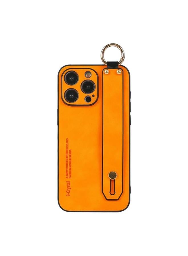 زبون جراب هاتف iPhone 13 Pro Max مصنوع من جلد الحمل مع حامل سوار المعصم - Image 1