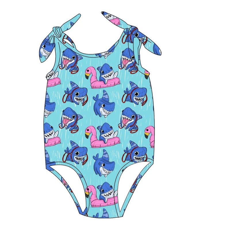 Bluejw XY ized Summer Baby Cartoon Trunks Two Pieces Kids Swimwear Children Swimsuit Beach Wear Swim Suit Set - Image 2