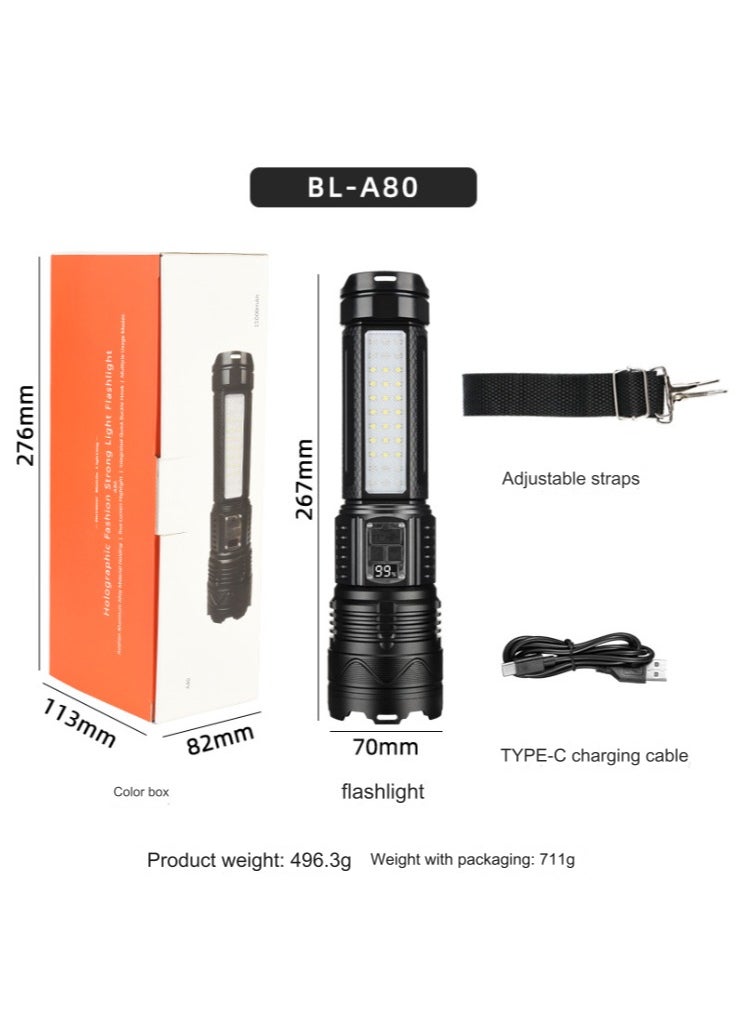 Excellent Upgraded White Laser High Power Flashlight Strong Light Outdoor Charging Super Bright Dedicated LED 