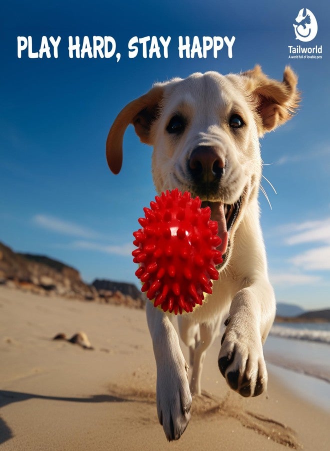 Tailworld Dog Spike Ball| Made with Thermoplastic Rubber| Suitable for Small to Medium Dogs & Puppies| Chewing, Teething, & Training Bouncy Ball Toy| Safe for Dogs| Highly Durable - Image 2