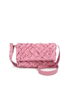 Generic 2024 New Fashionable Trendy BV Oil Wax Silk Scarf Pleated Handicraft Woven Crossbody Single Shoulder Bag Motorcycle Equipment Ac pink 