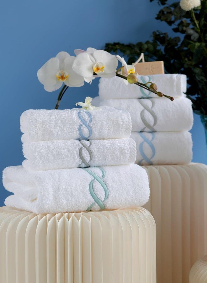 Calla Angel Superior Egyptian Cotton Oversize 31 x 20 Hand Towel, 2PCs Set, Mint Chain - Image 4