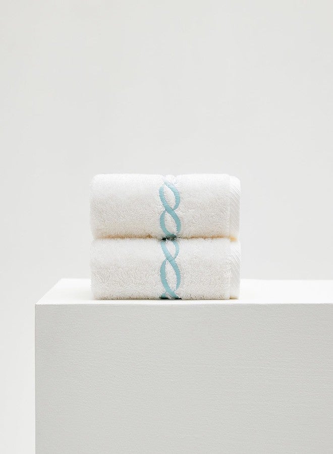 Calla Angel Superior Egyptian Cotton Oversize 31 x 20 Hand Towel, 2PCs Set, Mint Chain - Image 2