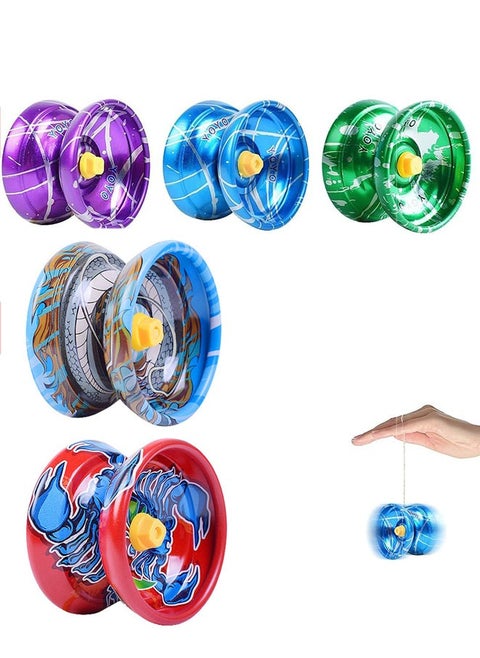 Alloy Yoyo,5Pcs Responsive Yoyo for Kids Beginners, Professional Trick Yoyo with Stable and Sturdy String, Multipack Colorful Alloy Yoyo Ball for Kids Party Favors