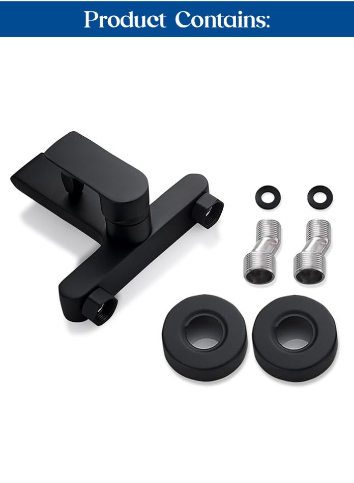 مودي خلاط حوض استحمام – هيكل من سبائك الزنك، تشطيب كروم لامع، تصميم جداري بحجم 208×180×112 مم، صنبور حمام أنيق ومتين - Image 5