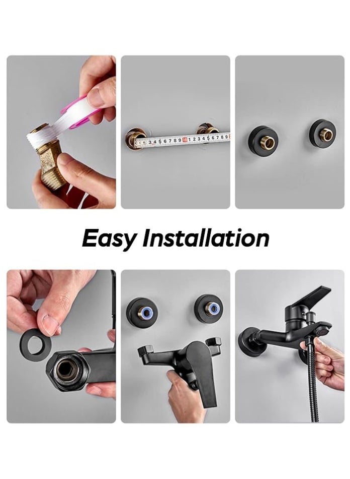 مودي خلاط حوض استحمام – هيكل من سبائك الزنك، تشطيب كروم لامع، تصميم جداري بحجم 208×180×112 مم، صنبور حمام أنيق ومتين - Image 4