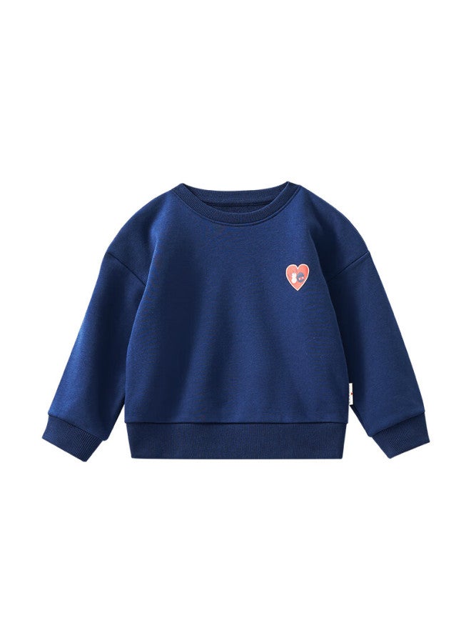Elle Baby Kids Sweatshirt Baby Spring Autumn Top Boys Girls Sports Casual Long Sleeve Navy Blue 110 - Image 2
