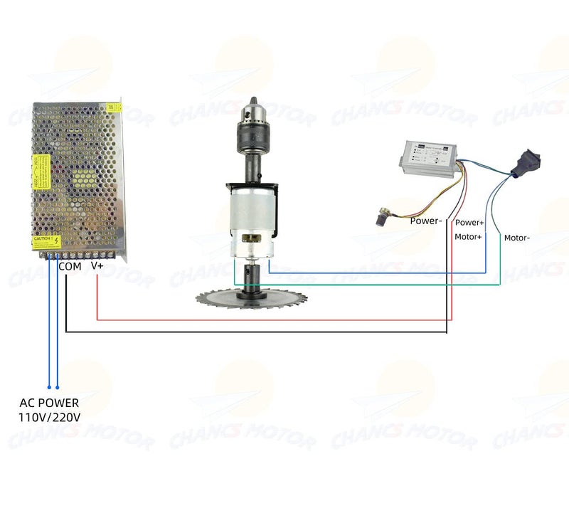 CHANCS Circular Saw Machine 775 DC Electric Motor DC 24V 12000RPM Dual Output Shaft DIY Saw Drill With PWM Speed Controller - Image 3