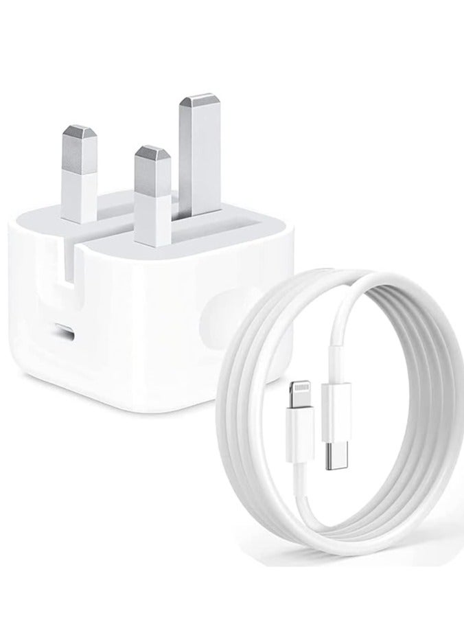 Case Logic 20W USB C Wall Fast Charger with 2m USB C to Lightning Cable 【Apple MFi Certified】Compatible with iPhone 14/14 Pro/14 Pro Max/13/12/SE2020/11/XR/XS Max/X/iPad, ect… - Image 1