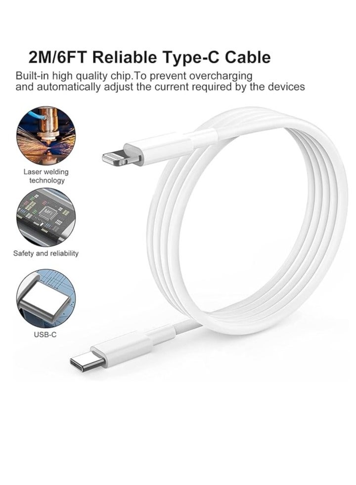 Case Logic 20W USB C Wall Fast Charger with 2m USB C to Lightning Cable 【Apple MFi Certified】Compatible with iPhone 14/14 Pro/14 Pro Max/13/12/SE2020/11/XR/XS Max/X/iPad, ect… - Image 2