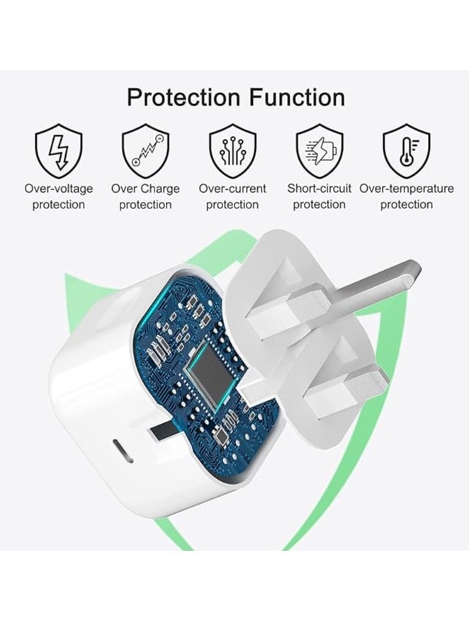 Case Logic 20W USB C Wall Fast Charger with 2m USB C to Lightning Cable 【Apple MFi Certified】Compatible with iPhone 14/14 Pro/14 Pro Max/13/12/SE2020/11/XR/XS Max/X/iPad, ect… - Image 4