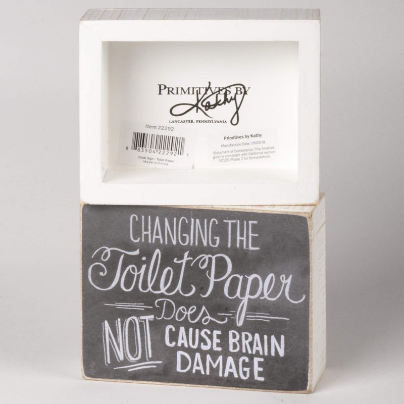 Primitives by Kathy Home-Bathroom Box Sign  5"" x 4""  Toilet Paper - Image 3