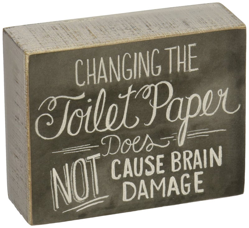 Primitives by Kathy Home-Bathroom Box Sign  5"" x 4""  Toilet Paper - Image 1