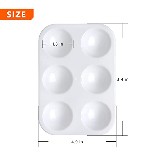 Tamaki 16 PCS White Plastic Paint Tray Palettes, Watercolor Palette Painting Tray for Painting Party, DIY Craft and Art Painting - Image 3