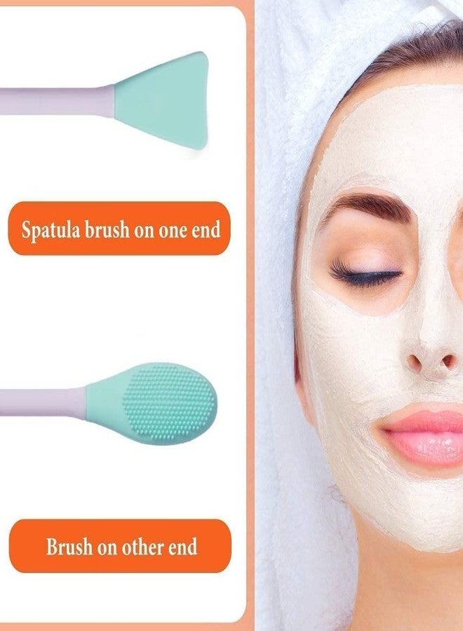B-LADY مجموعة بي-ليدي المكونة من 4 قطع، فرشاة ومقشر سيليكون للوجه 2 في 1 | ملعقة تطبيق مزدوجة الأطراف وفرشاة تنظيف لطيفة للوجه للتقشير وإزالة الرؤوس السوداء والعناية بالبثور (متعددة الألوان) - Image 3