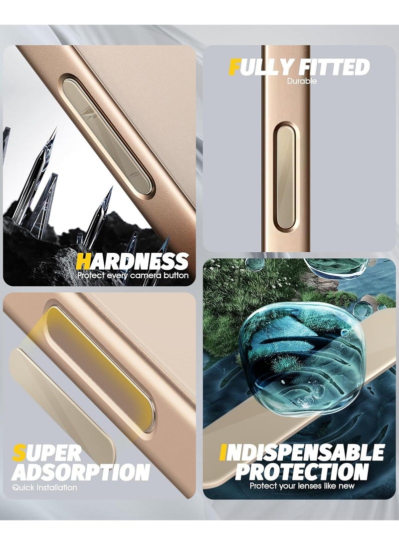 حزمة 4 متوافقة مع آيفون 16/16 بلس/16 برو/16 برو ماكس واقي زر التحكم في الكاميرا، زجاج مقسى عالي الدقة حماية قوية - ذهب صحراوي - Image 5