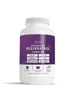 Nutriumph Advanced Resveratrol Complex With Coq10 Olive Leaf Extract Green Tea Lglutathione Alpha Lipoic Acid And Black Pepper ; 120 Capsules  - Image 1