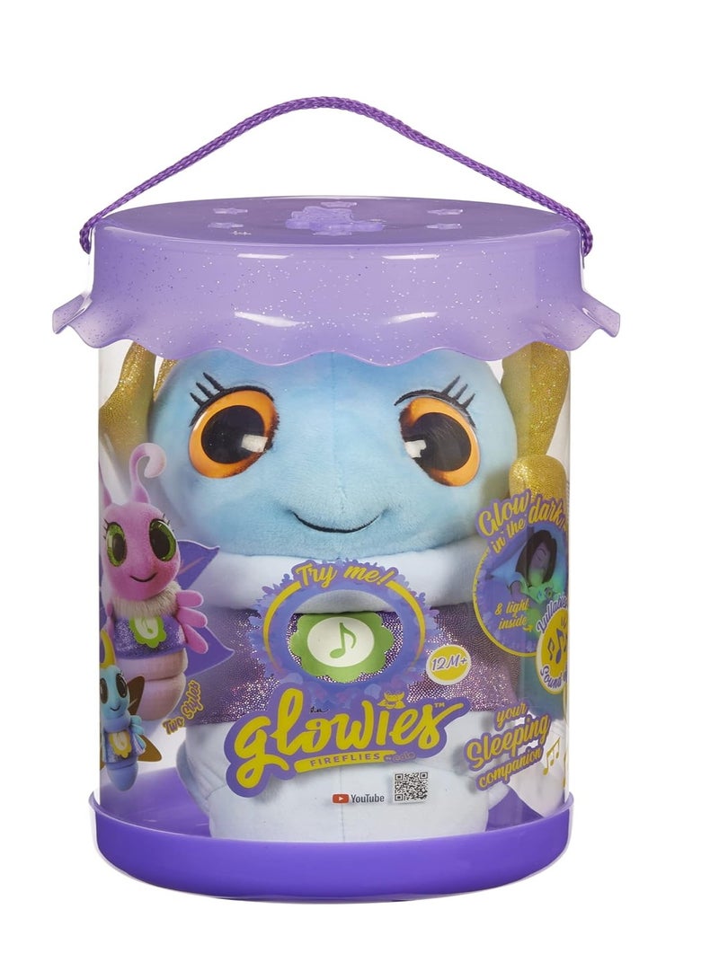 glowiest GLOWIES - Fireflies Nightlight (3 Lullabies, 2 Sounds) - Blue Plush - Image 1