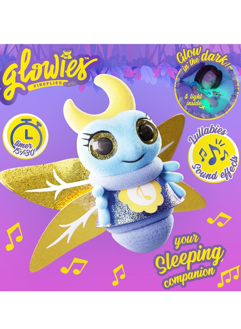 glowiest GLOWIES - Fireflies Nightlight (3 Lullabies, 2 Sounds) - Blue Plush - Image 3