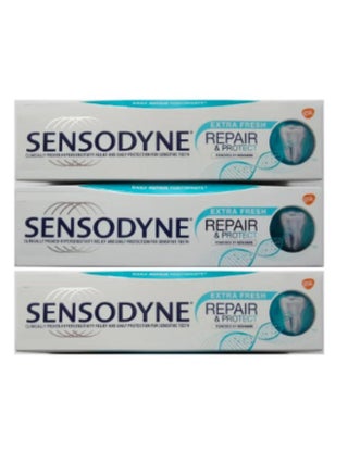 Set of 3 Sensodyne Repair & Protect Extra Fresh Toothpaste 75ml