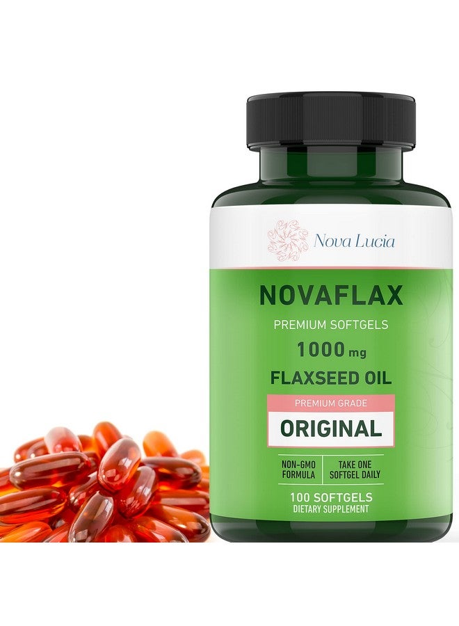 Nova Lucia Natural Organic Flaxseed Oil 1000 Mg Essential Omega 3 6 9 Natural Ala Healthy Hair Skin And Nails Gluten Free Nongmo Hexane Free 100 Liquid Softgels - Image 2