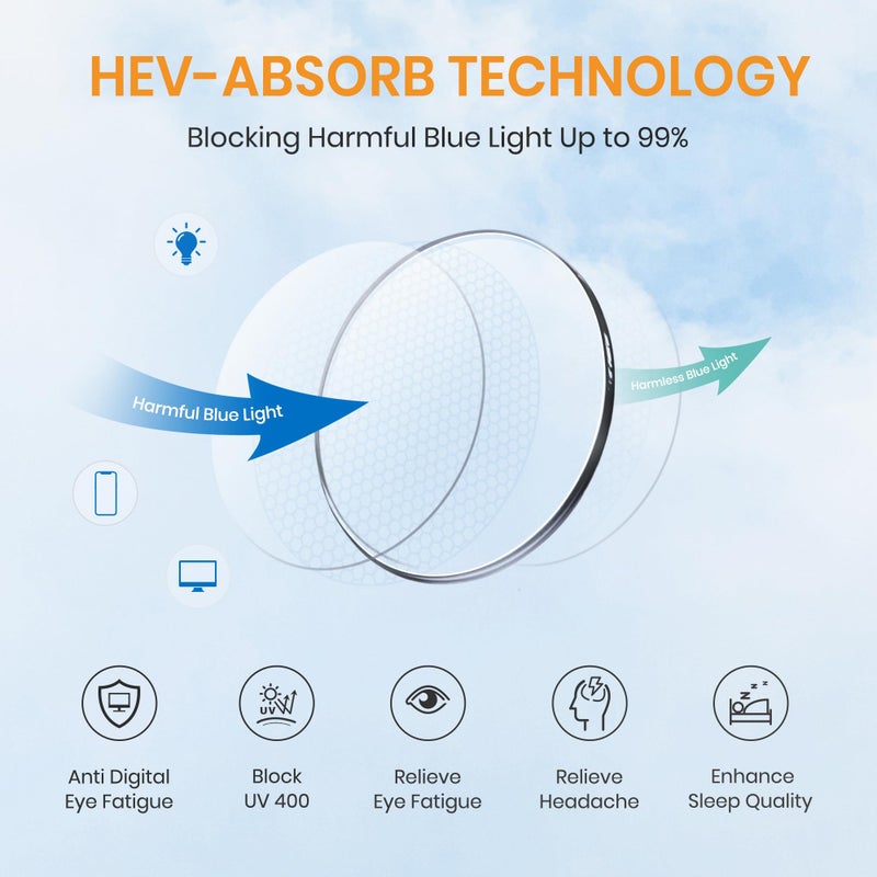 Cyxus Retro Blue Light Glasses Men - Square TR90 Metal Blowline Frame Stylish Trendy for Computer Daily Work 8252 - Image 5