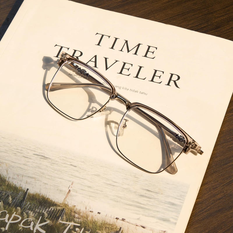 Cyxus Retro Blue Light Glasses Men - Square TR90 Metal Blowline Frame Stylish Trendy for Computer Daily Work 8252 - Image 4