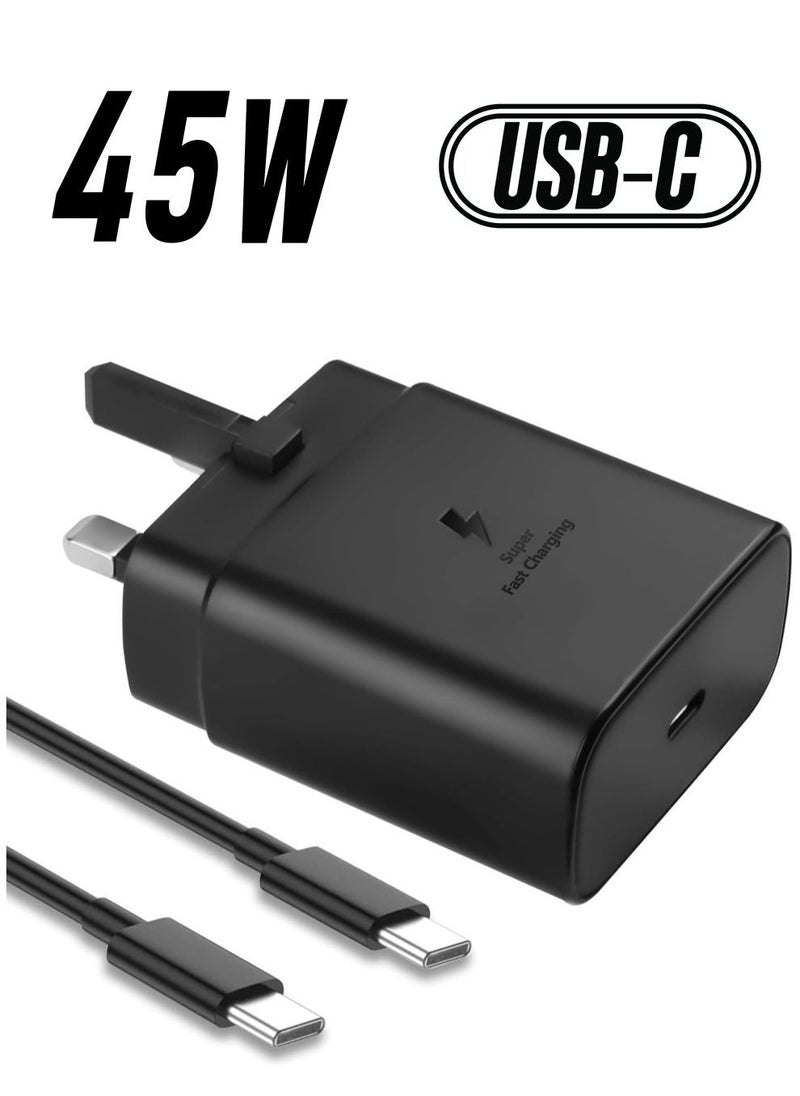45W USB-C Fast Charger with 6ft Cable – PPS Wall Charger for Samsung Galaxy S23 Ultra, S22, S21, Note10, Tab S7/S8 Series - Image 1