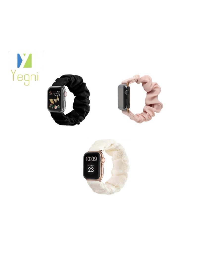 Yegni 3PCS Compatible with Apple Watch hairband elastic nylon watch band - Image 1