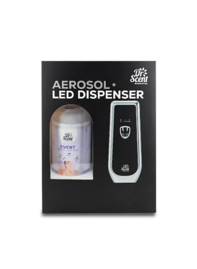 Dr Scent Breeze of Joy Air Freshener Combo  Kit | Best Automatic Air Freshener with LED Display Voltalia + 300ml Aerosol Refill | Enhanced Long-Lasting Fragrance for Homes & Offices (Event) - Image 1