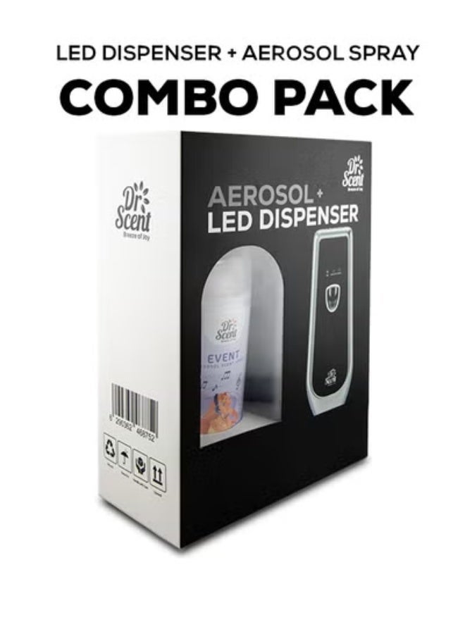 Dr Scent Breeze of Joy Air Freshener Combo  Kit | Best Automatic Air Freshener with LED Display Voltalia + 300ml Aerosol Refill | Enhanced Long-Lasting Fragrance for Homes & Offices (Event) - Image 4