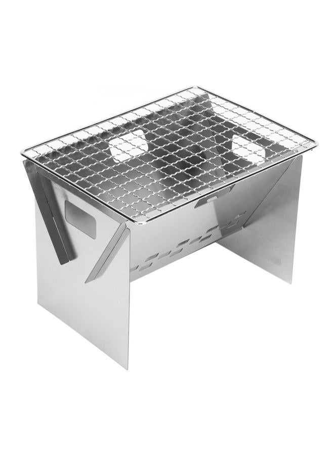 Mrisata Folding Charcoal BBQ Grill Stainless Steel Mini Detachable Portable Barbecue Grill for Outdoor Camping, BBQ Charcoal Rotisserie Roaster Grill for Camping Outdoor Kitchen, Modern - Image 1