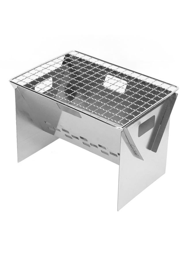 Mrisata Folding Charcoal BBQ Grill Stainless Steel Mini Detachable Portable Barbecue Grill for Outdoor Camping, BBQ Charcoal Rotisserie Roaster Grill for Camping Outdoor Kitchen, Modern - Image 2