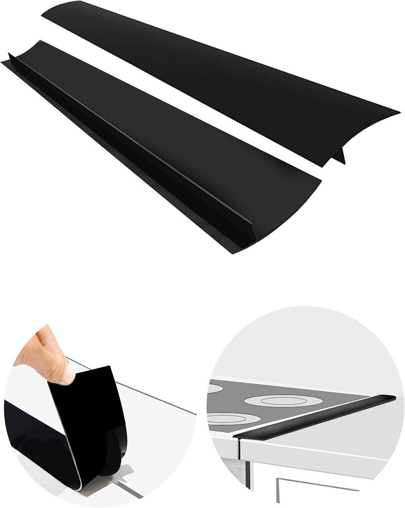 ThreadNanny أغطية فراغ الموقد 2 عبوة مقاومة للحرارة وآمنة في غسالة الصحون من السيليكون لإغلاق الفجوات بين الموقد والكونتر، قابلة لإعادة الاستخدام لملء الفتحات بين الموقد والكونتر، تستخدم لتسربات في مطبخ حراس جوانب الموقد. - Image 1