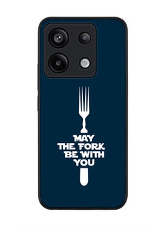 Stylizedd Rugged Black Edge Case for Xiaomi Redmi Note 13 Pro 5G, Slim fit Case Flexible Anti Drop TPU Gel Thin Cover -  May the fork  - Image 1