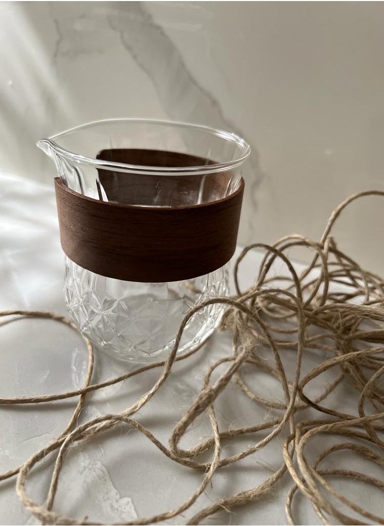 Generic - Crystal style glass cup with brown wood bracelet, one piece - Image 1