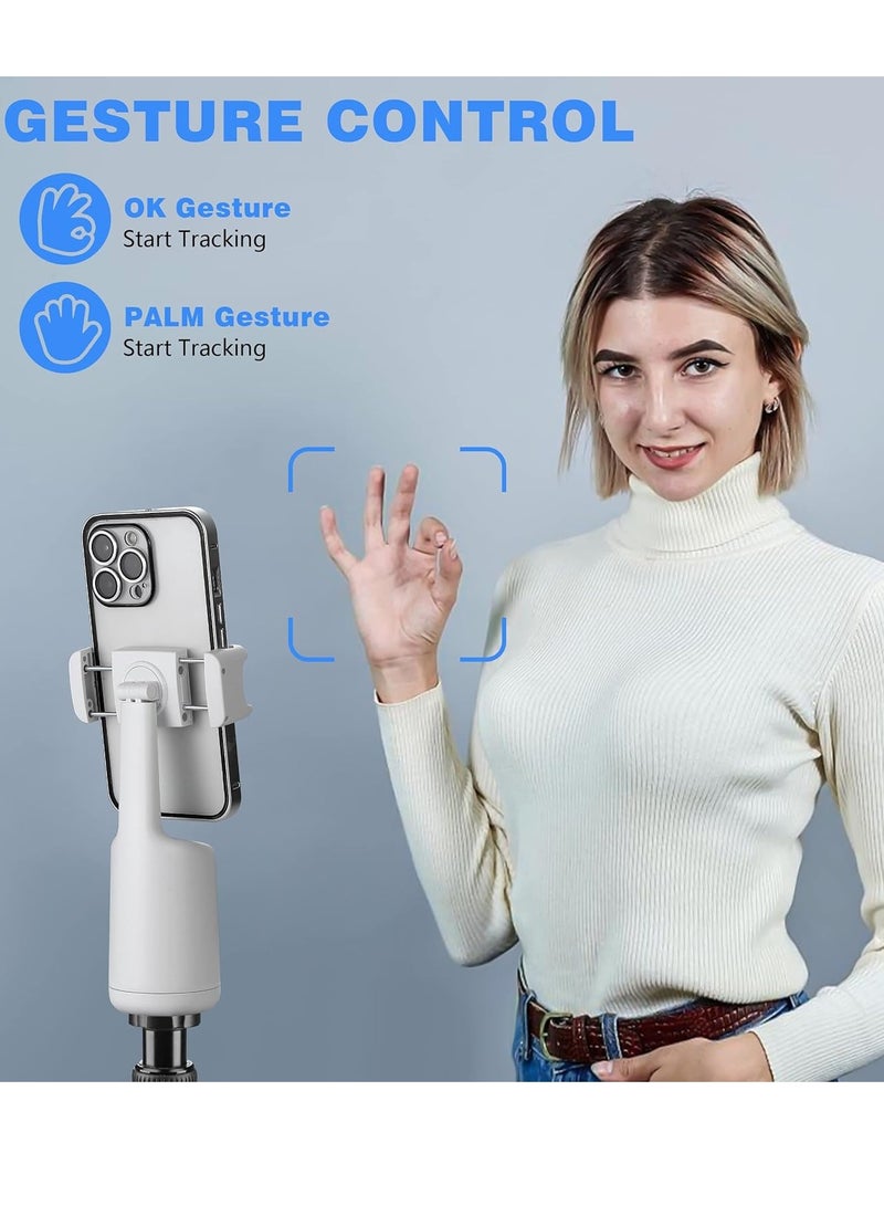 Smart Shooting Holder with Remote Selfie Stick for Vlog and Tiktok, Auto Face Tracking Tripod with 360° Rotation Body Phone Camera Mount, Gesture Control - No App Needed - Image 5
