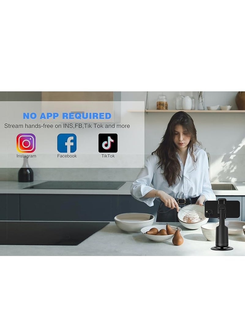 Smart Shooting Holder with Remote Selfie Stick for Vlog and Tiktok, Auto Face Tracking Tripod with 360° Rotation Body Phone Camera Mount, Gesture Control - No App Needed - Image 3