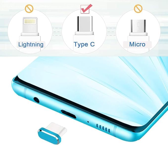 Enclave USB C Dust Plug, Type C Anti Dust Plug Cover Charging Port Protector Cap with Cleaning Brush for All USB C Devices.(Pack of 2) (Light Blue) - Image 2