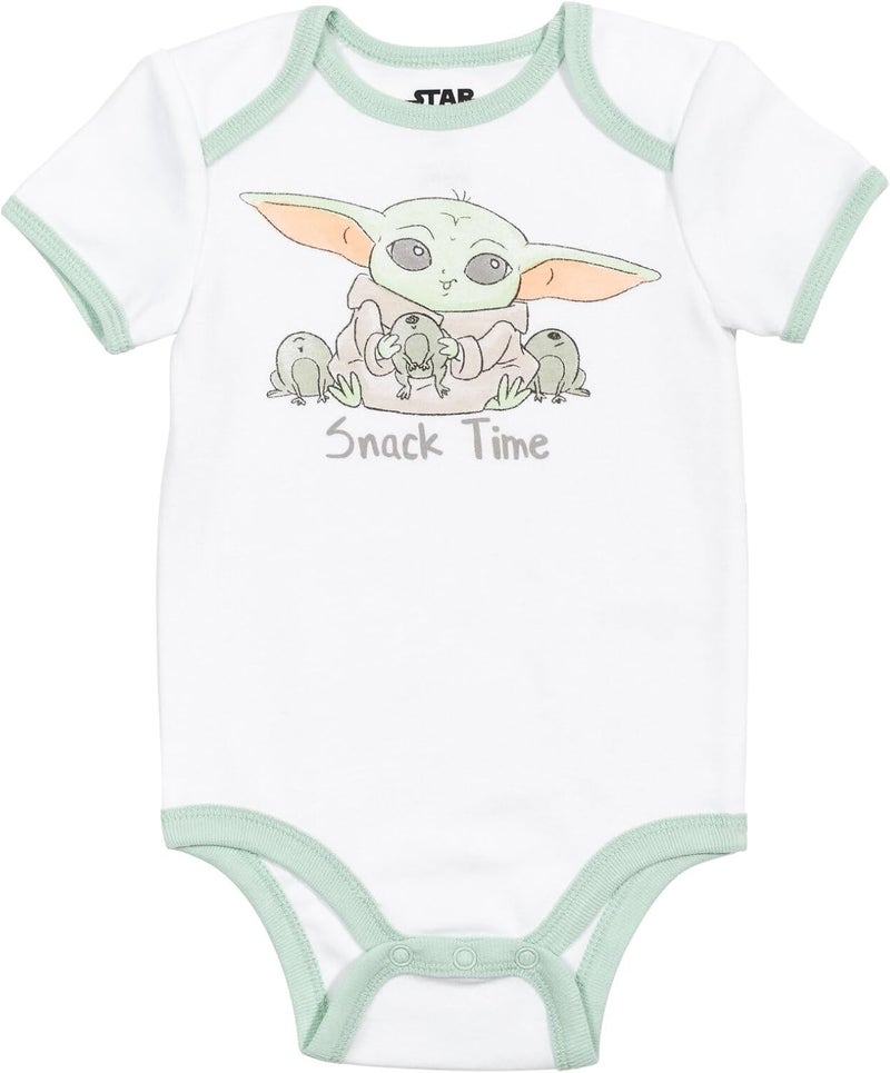Starwars Mandalorian The Child Baby Boys Layette Set: Bodysuit Pants Bib Hat - Image 4